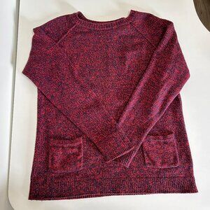 Gap Women's Sweater, with Front Pockets, Long Length, Size Large in Red and Navy